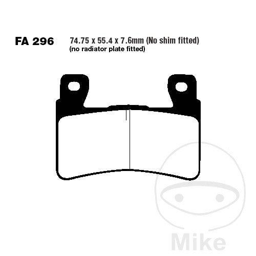 FA296 HH EBC Double-H Sintered Brake Pads