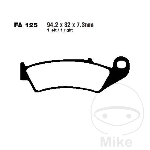FA125 TT EBC Carbon Organic Brake Pads