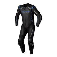 RST S1 Leather Suit Black Grey Neon Blue