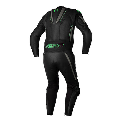 RST S1 Leather Suit Black Grey Neon Green
