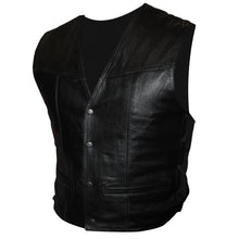 Tuzo Mens Leather Waistcoat Black 40
