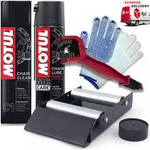 Motul Chain Cleaning Bundle Wheel Roller and Gloves