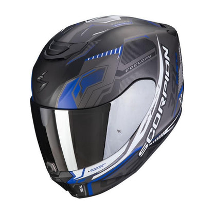 Scorpion Exo 391 Haut Full Face Helmet Black Silver Blue