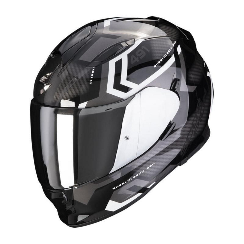 Scorpion Exo 491 Full Face Helmet Spin Black White