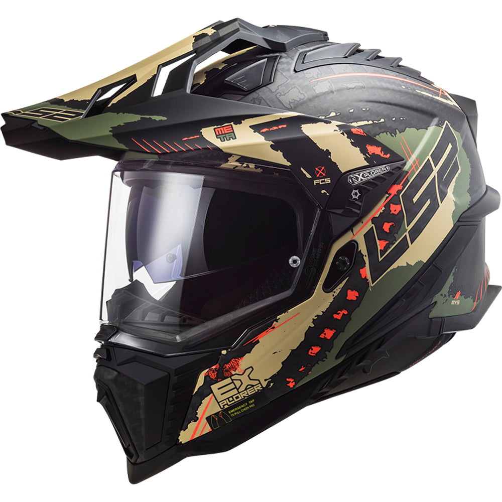 LS2 MX701 Explorer Motocross Helmet Extend Matt Military Green