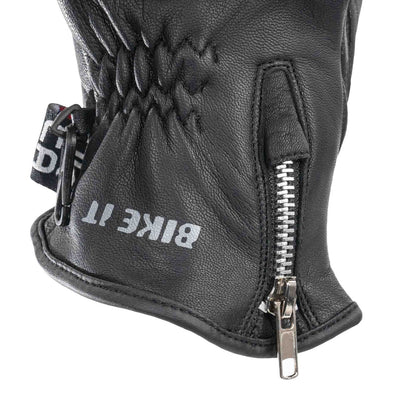 Bike It Amp Mens Leather Glove Black