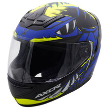 Axor Rage Python Blue / Flo Yellow Full Face Helmet