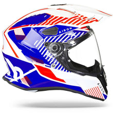 Airoh Commander White Blue Adventure Helmet