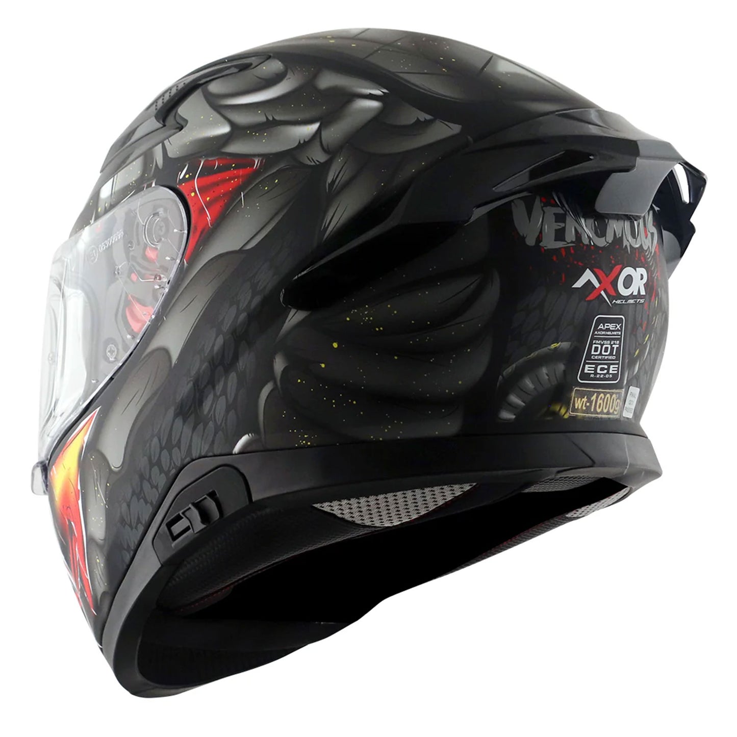 Axor Apex Venomous Black Grey Matt Full Face Helmet