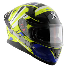 Axor Apex Neon Yellow Blue Gloss Full Face Helmet