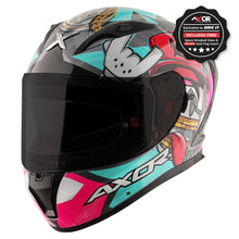 Axor Hip Hop Street Athena Grey Mint Gloss Full Face Helmet
