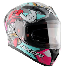 Axor Hip Hop Street Athena Grey Mint Gloss Full Face Helmet