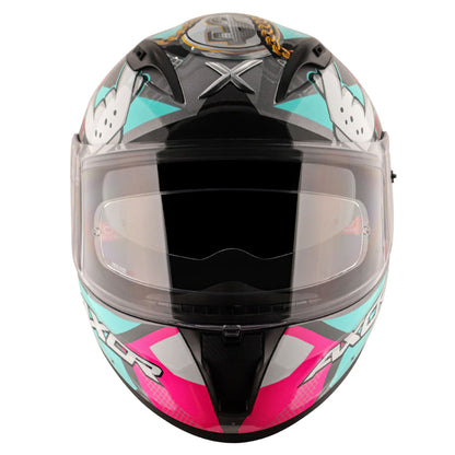 Axor Hip Hop Street Athena Grey Mint Gloss Full Face Helmet