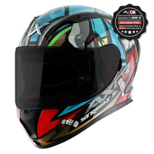 Axor Street Bobby Black Blue Gloss Full Face Helmet