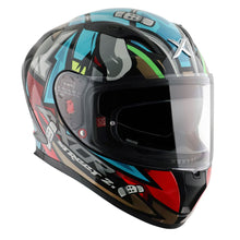 Axor Street Bobby Black Blue Gloss Full Face Helmet