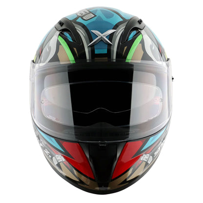 Axor Street Bobby Black Blue Gloss Full Face Helmet
