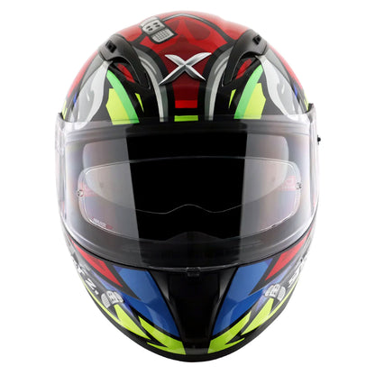 Axor Street Bobby Black Red Gloss Full Face Helmet