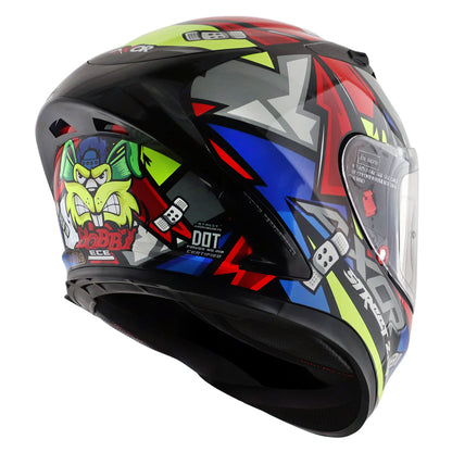 Axor Street Bobby Black Red Gloss Full Face Helmet