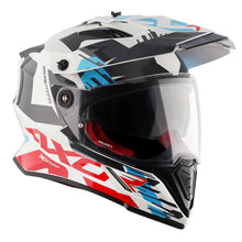 Axor X-Cross Adventure X1 White Red Graphic Dual Sport Helmet