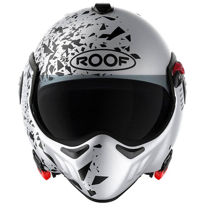 Roof RO5 Boxer Alpha Blackstar Mat Silverwhite Flip Front Helmet