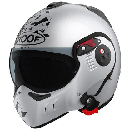 Roof RO5 Boxer Alpha Blackstar Mat Silverwhite Flip Front Helmet