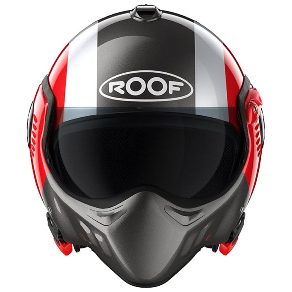 Roof RO5 Boxer Alpha Focus Red Silver Flip Front Helmet