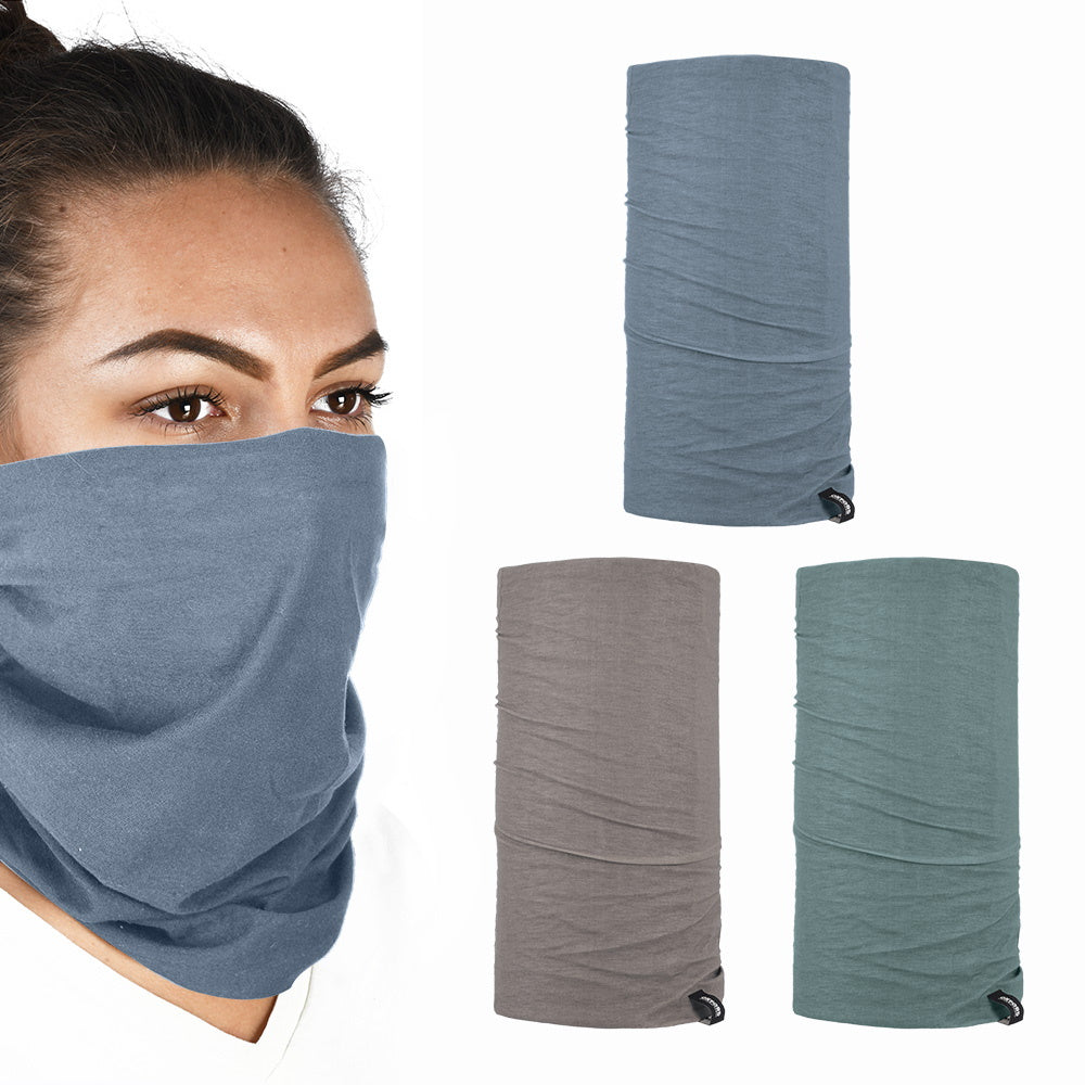Oxford Grey Taupe Kahki Comfy Neck Tubes 3 Pack