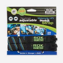 Rok Adjustable Stretch Strap Black Blue Green Reflective 2 Pack