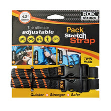 Rok Adjustable Stretch Strap Black Orange Reflective 2 Pack