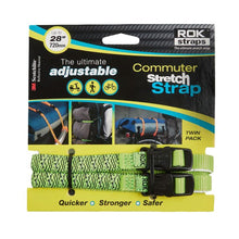 Rok Adjustable Stretch Strap Green Reflective 2 Pack