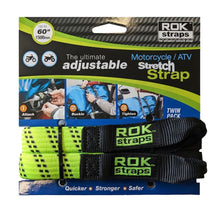 Rok Adjustable Stretch Strap Green Black Reflective 2 Pack