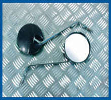 8mm Moped Rnd Clamp-On Mirror Pair