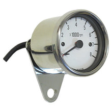 Electronic 60mm Tacho White Face 0-8000 rpm