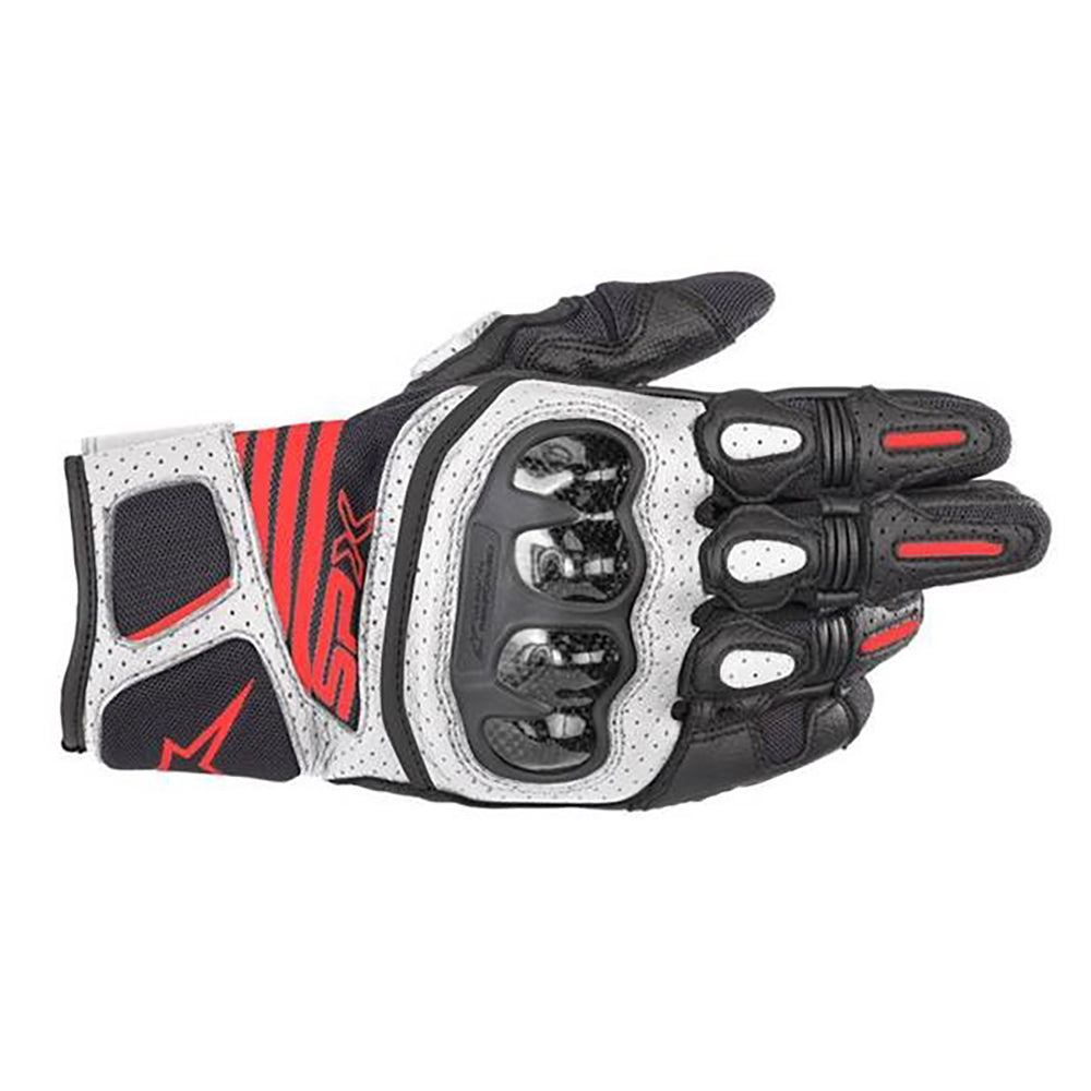 Alpinestars Sp X Air Carbon V2 Gloves Black White Red Fluo