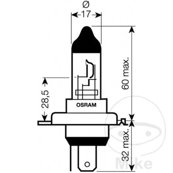 H4 P43T 12v 60/55w Halogen H/D Bulb