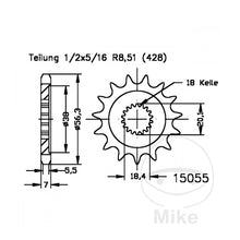 13 tooth front sprocket 428 pitc