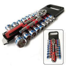 19 Piece 1/2 Drive Ratchet and Metric 8mm - 30mm Socket Set and Holder Storage