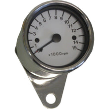 Tacho 60mm Electronic White face with Chrome Body
