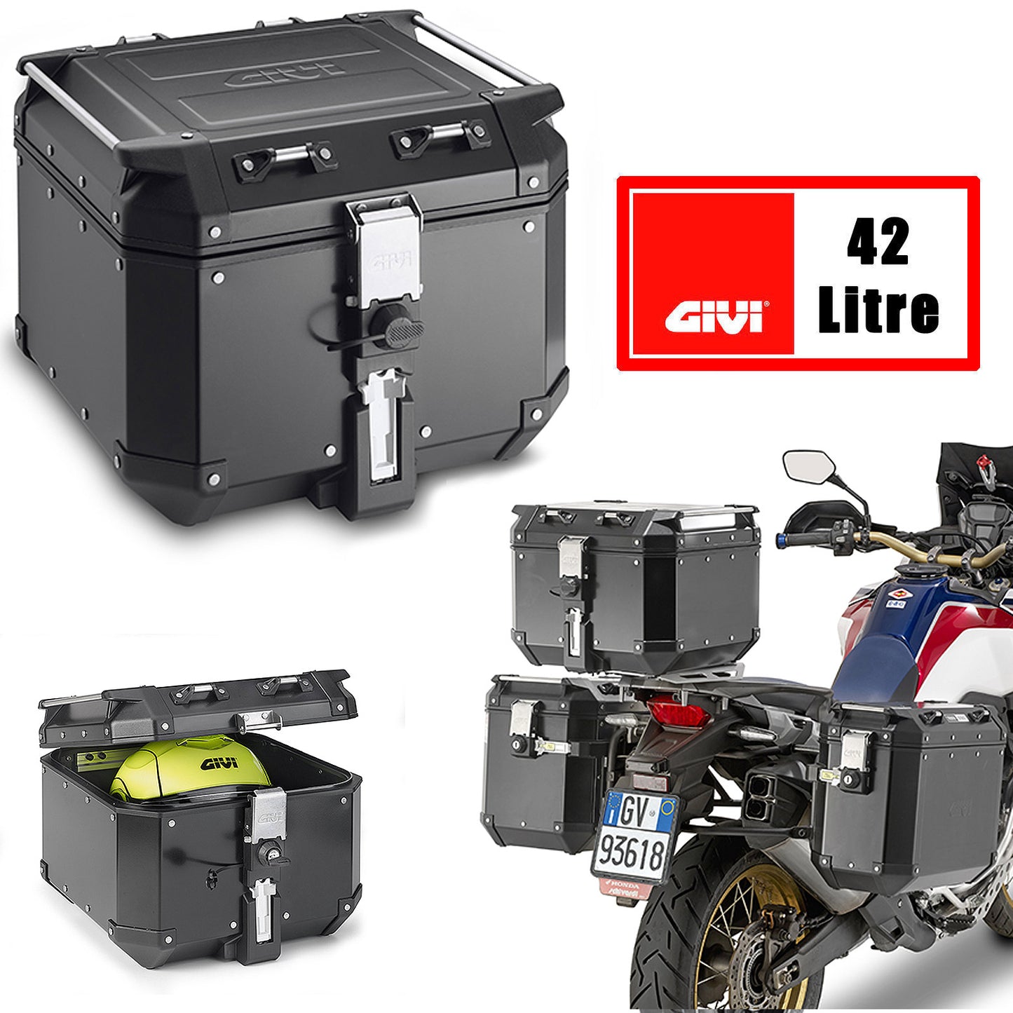 Honda CRF 1000 Africa Twin 2016-2017 Outback Top Box Black 42L