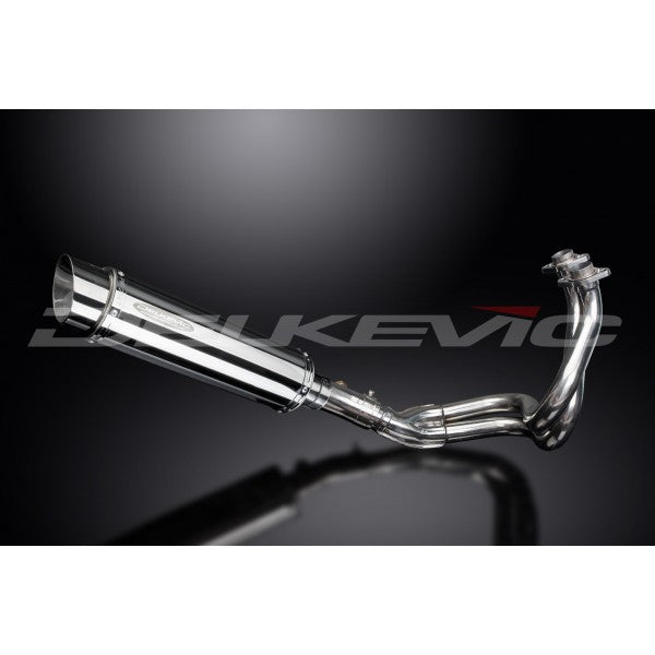 Kawasaki KLE650 10-14 2-1 Stainless Steel Full Exhaust System with Stainless Steel Cans