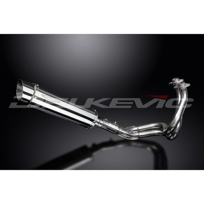 Kawasaki KLE650 10-14 2-1 Stainless Steel Full Exhaust System with Stainless Steel Cans