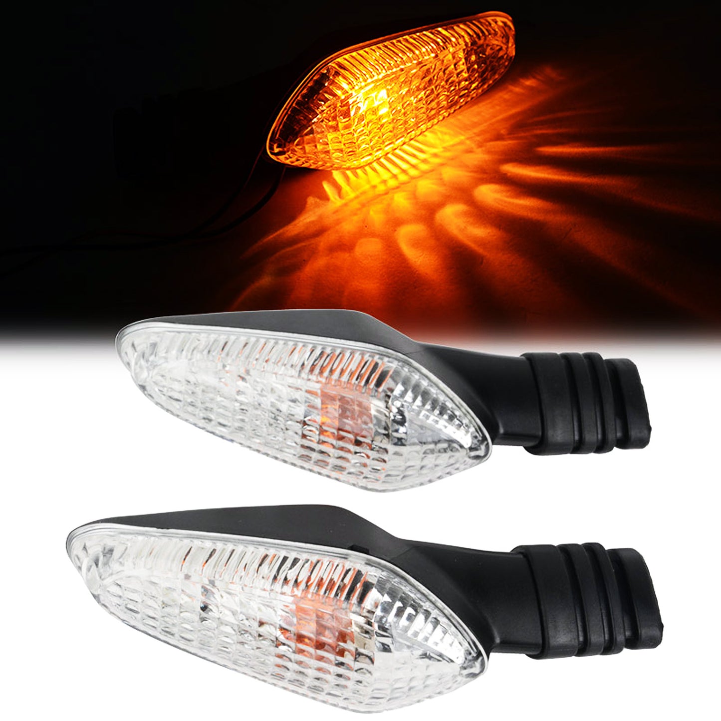 Ducati Monster 696 08-11 Black Stem Clear Lens Indicators