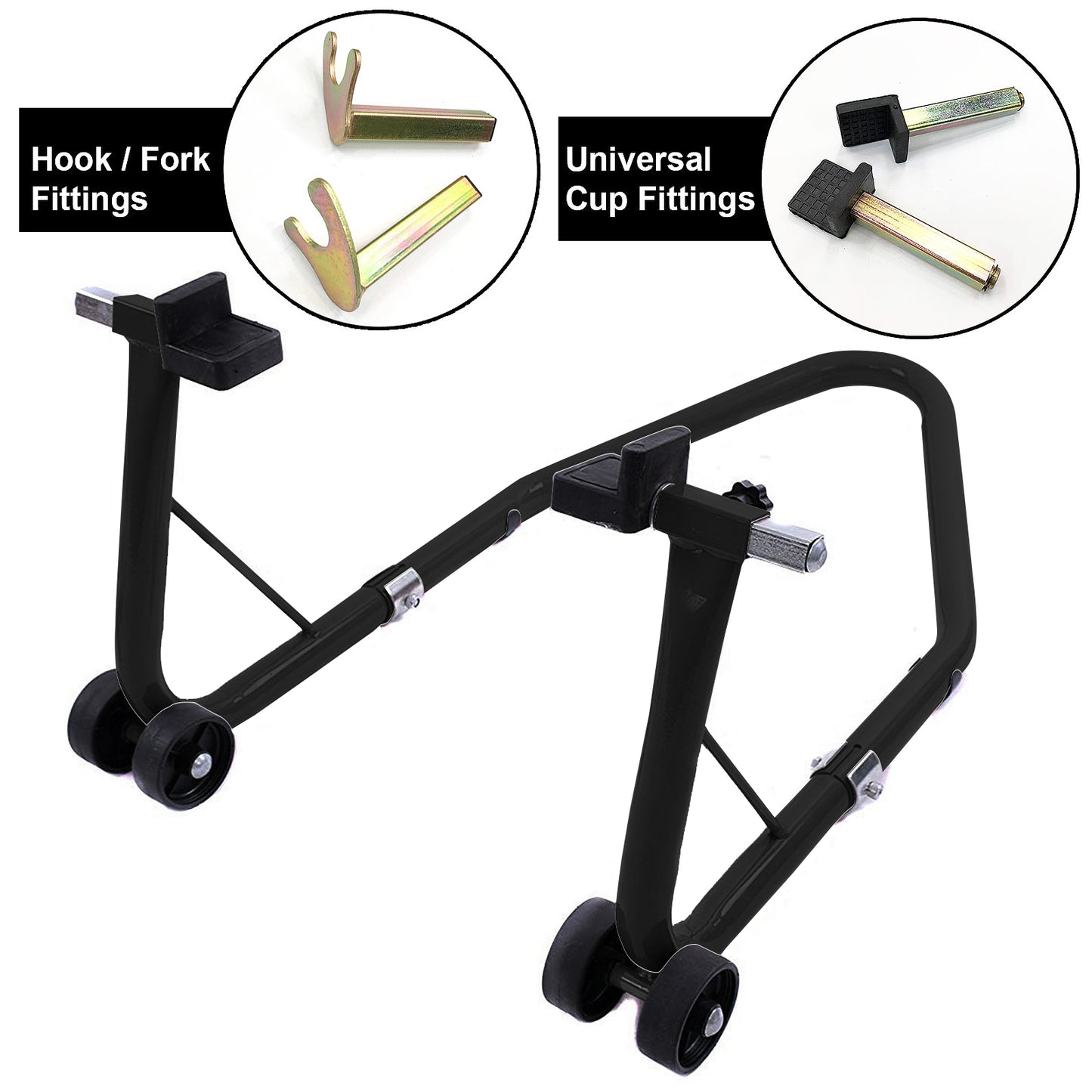 Tech-7 Rear Paddock Stand Black Fork