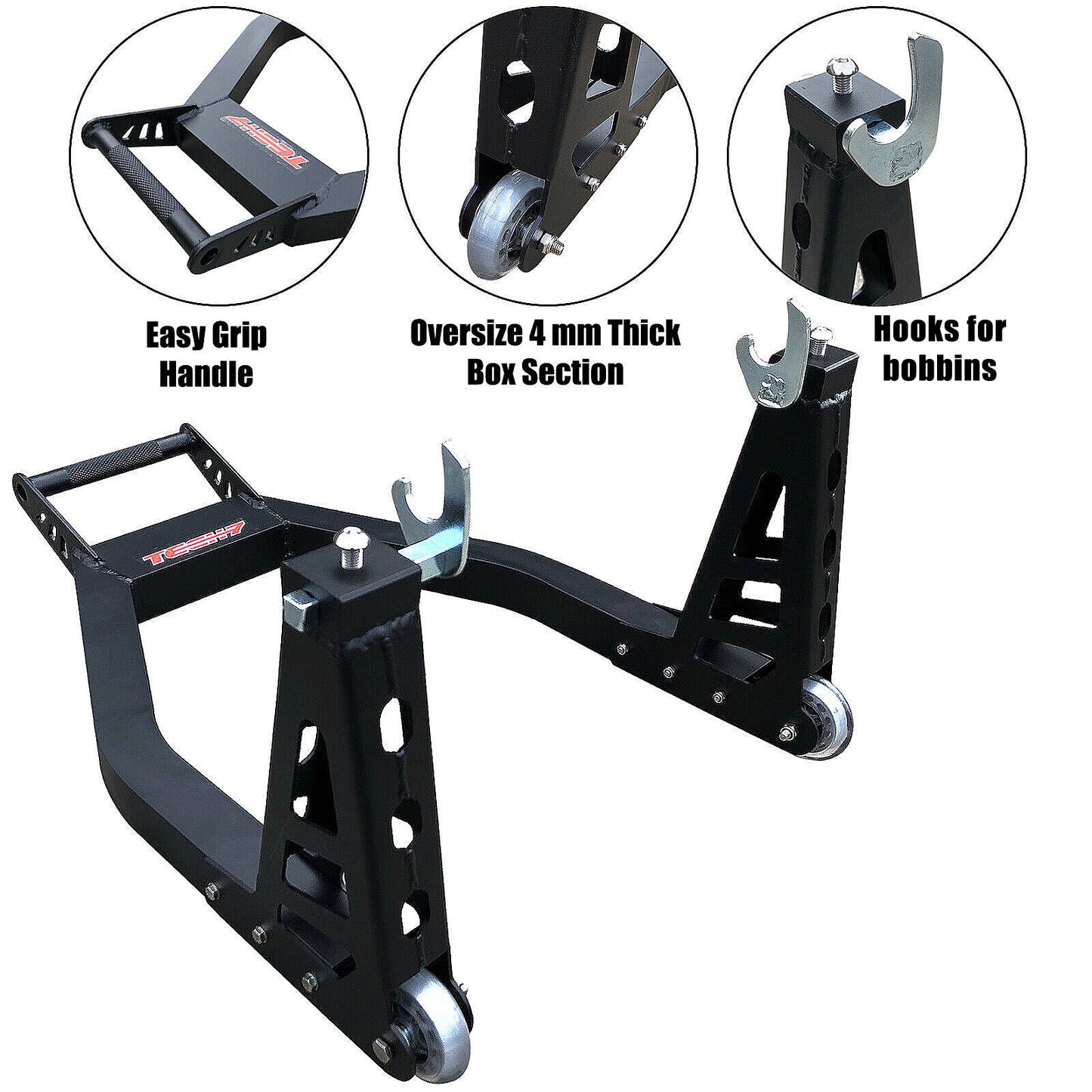 Heavy Duty Rear Alloy Stand Black