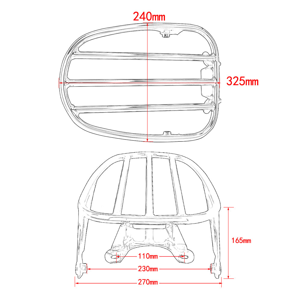 Harley Davidson FLDE FLHC & FLHCS Models 2018 > Luggage Rack Chrome