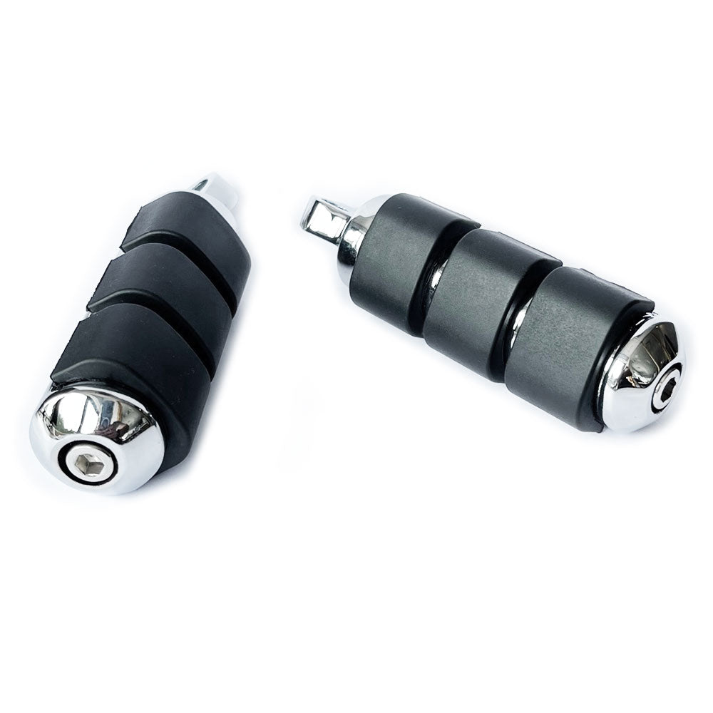 Chrome 1-1/4" Short Angled Highway Foot Pegs & Clamps Harley Touring Motorcycle