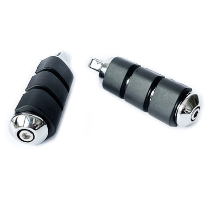 Chrome 1-1/4" Short Angled Highway Foot Pegs & Clamps Harley Touring Motorcycle