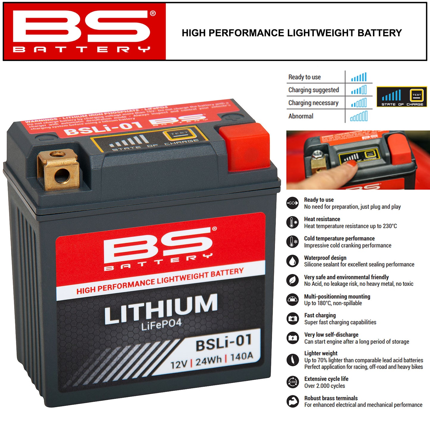 BSLi-01 BS Lithium Battery YTX5L-BS