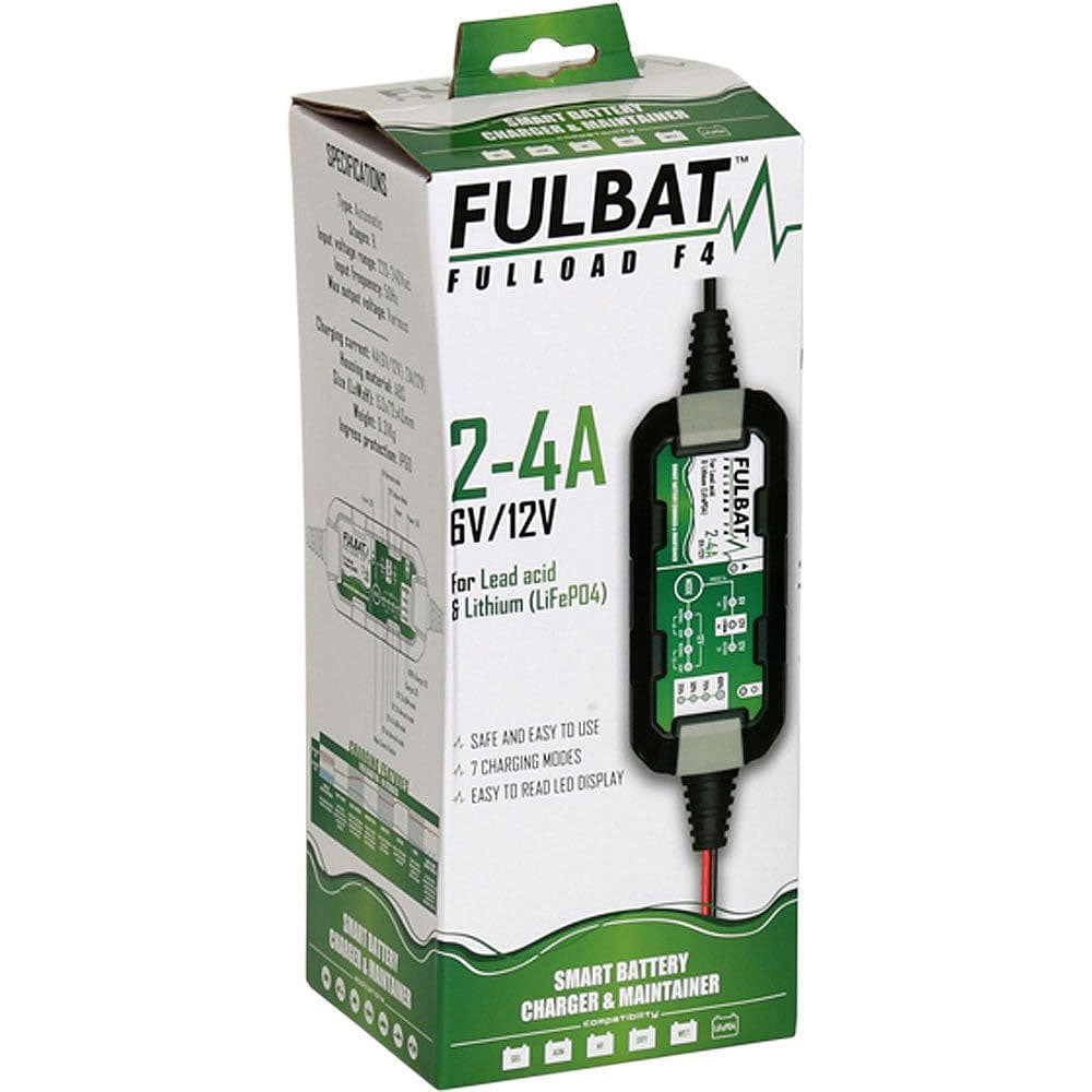 Fulbat Fulload F4 Motorcycle Smart Battery Charger Maintainer for 6V and 12V