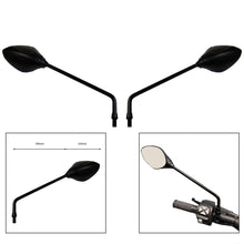 Black Long Arm Teardrop Handlebar Mirrors Pair 10mm Thread